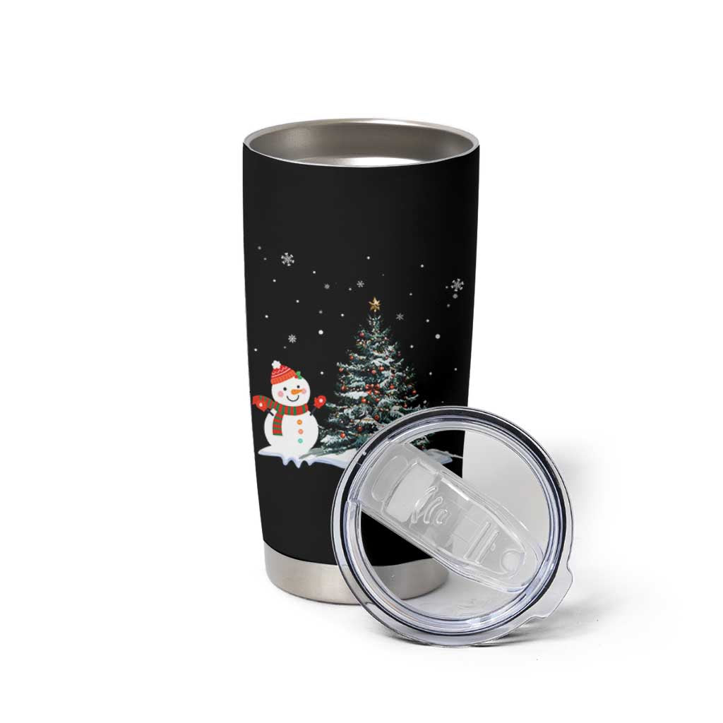 Christmas Snowman Tumbler Cup Funny Snowmen With Christmas Tree