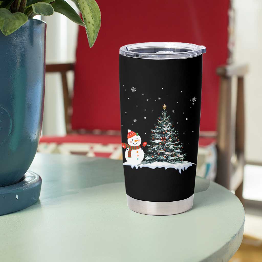 Christmas Snowman Tumbler Cup Funny Snowmen With Christmas Tree