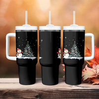 Christmas Snowman Tumbler With Handle Funny Snowmen With Christmas Tree