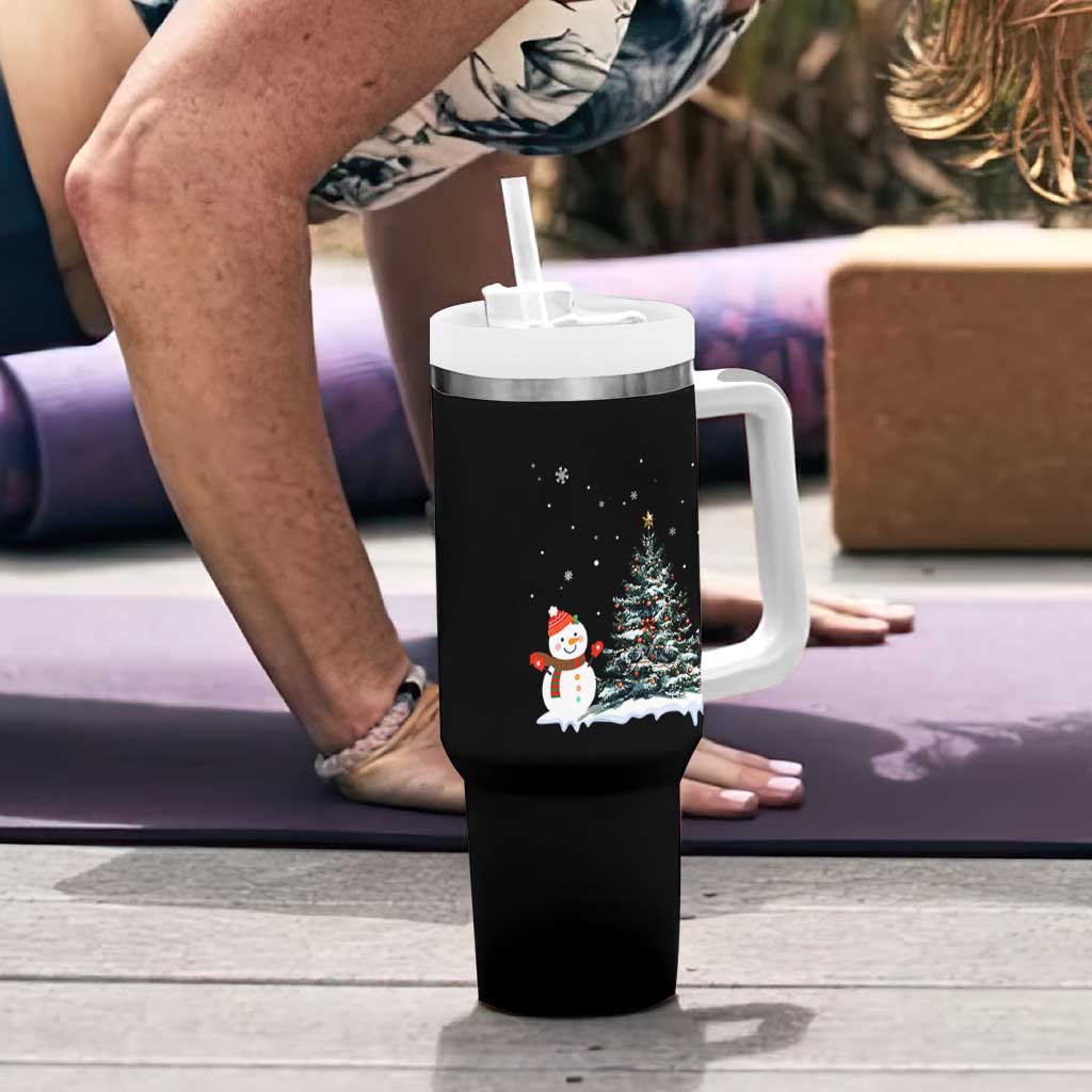 Christmas Snowman Tumbler With Handle Funny Snowmen With Christmas Tree