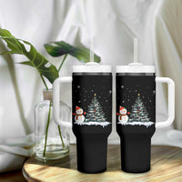 Christmas Snowman Tumbler With Handle Funny Snowmen With Christmas Tree