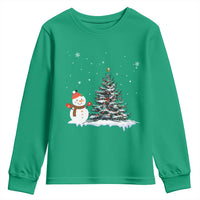 Christmas Snowman Youth Sweatshirt Funny Snowmen With Christmas Tree - Wonder Print Shop