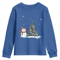 Christmas Snowman Youth Sweatshirt Funny Snowmen With Christmas Tree - Wonder Print Shop