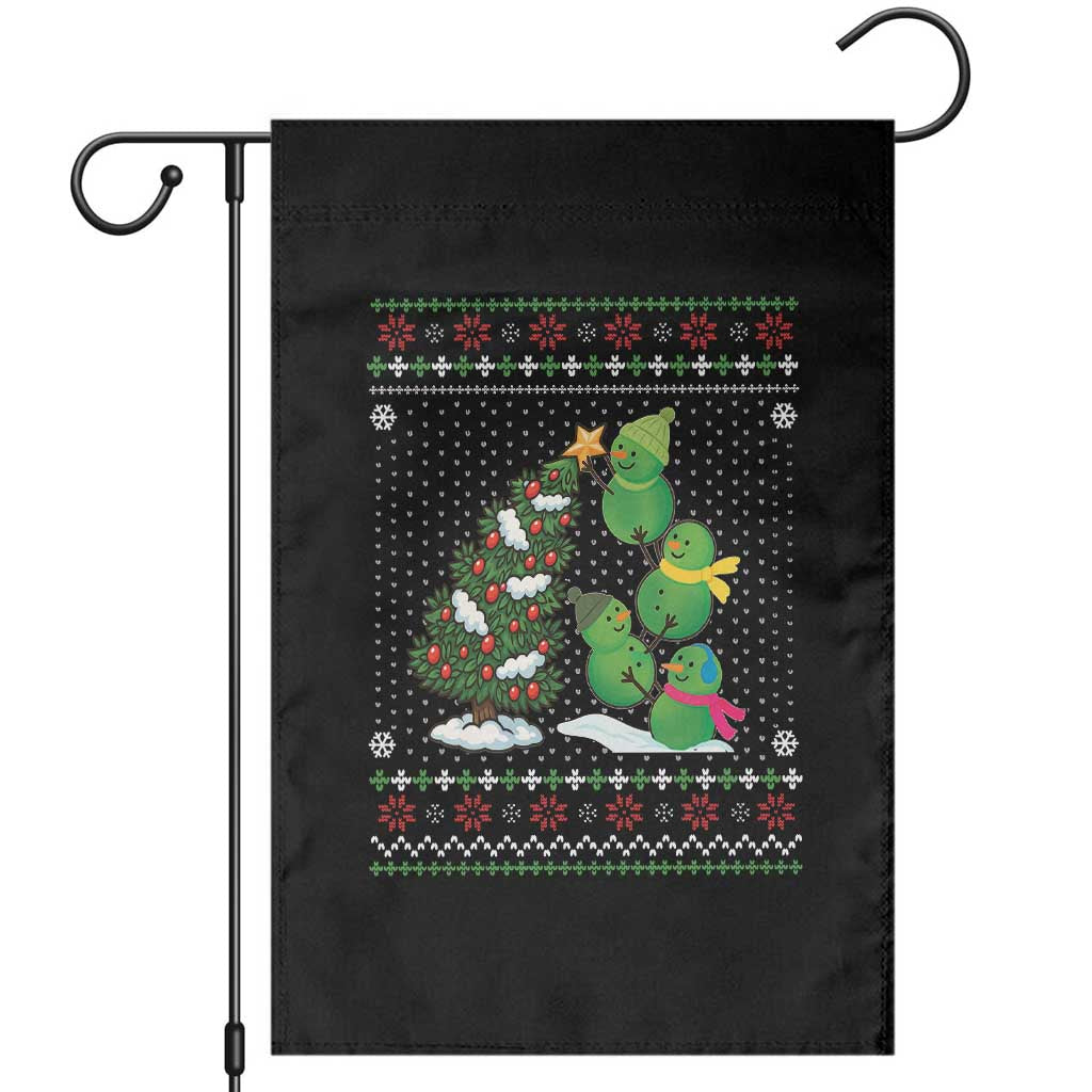 Christmas Snowman Squad Garden Flag Funny Holiday Snowmen With Xmas Tree - Wonder Print Shop