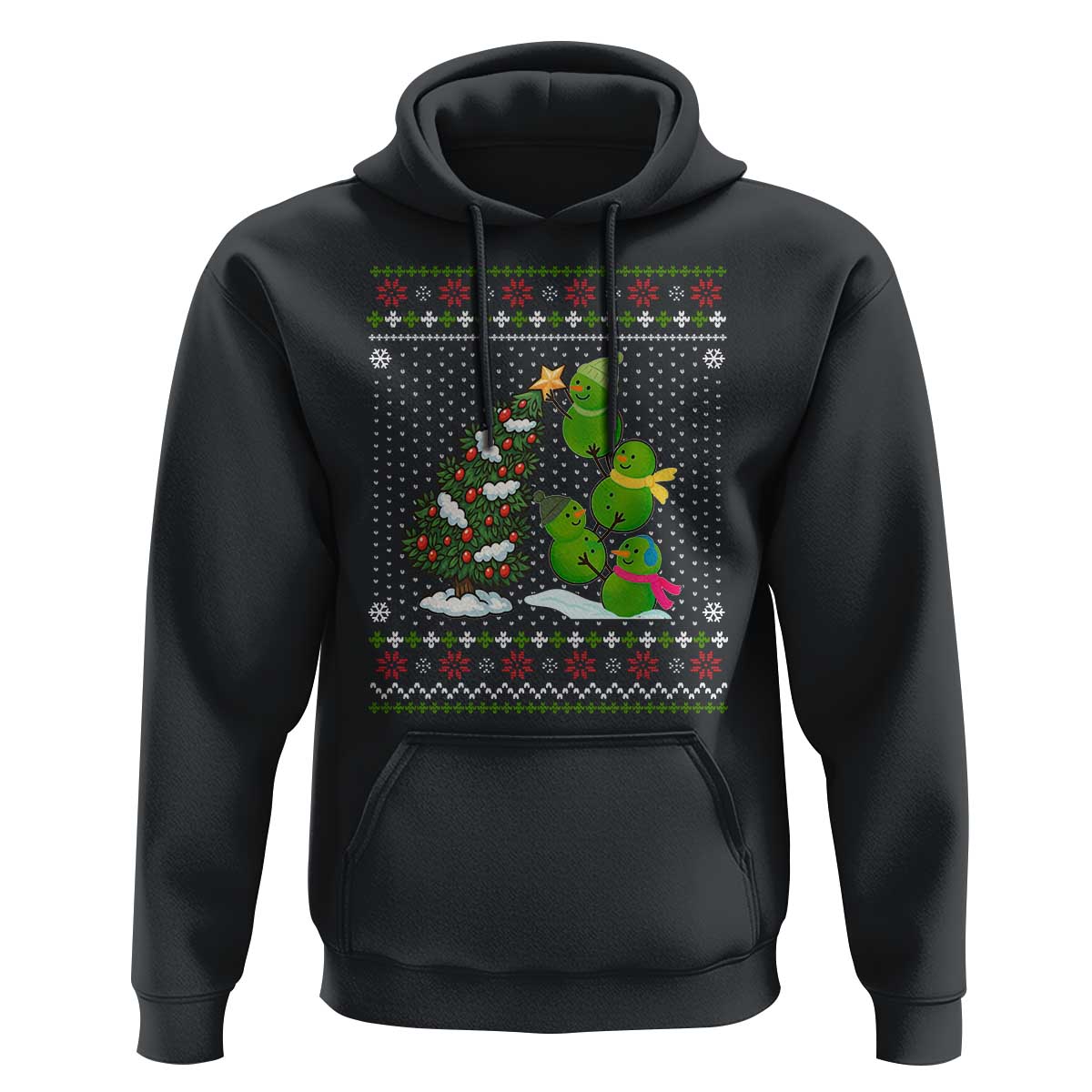 Christmas Snowman Squad Hoodie Funny Holiday Snowmen With Xmas Tree - Wonder Print Shop