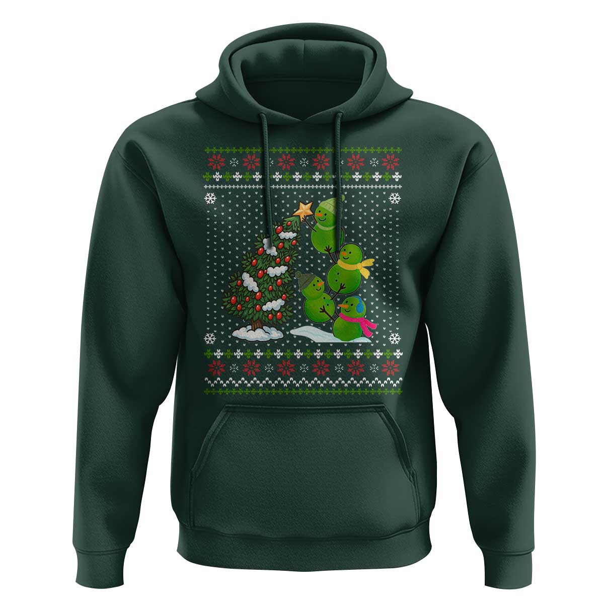 Christmas Snowman Squad Hoodie Funny Holiday Snowmen With Xmas Tree - Wonder Print Shop