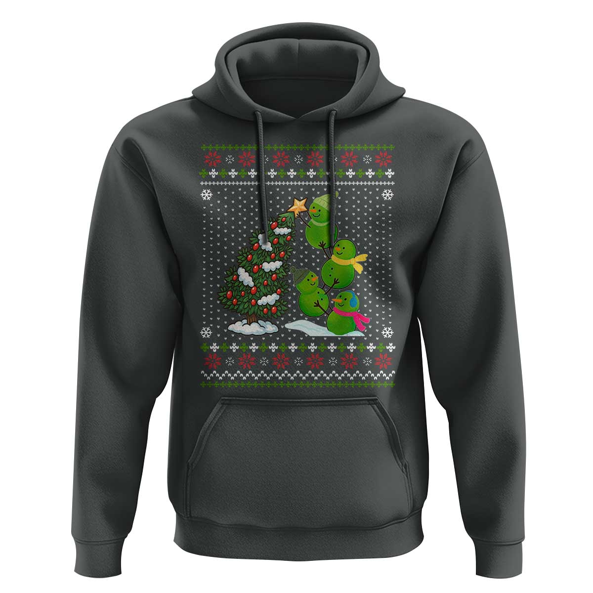 Christmas Snowman Squad Hoodie Funny Holiday Snowmen With Xmas Tree - Wonder Print Shop