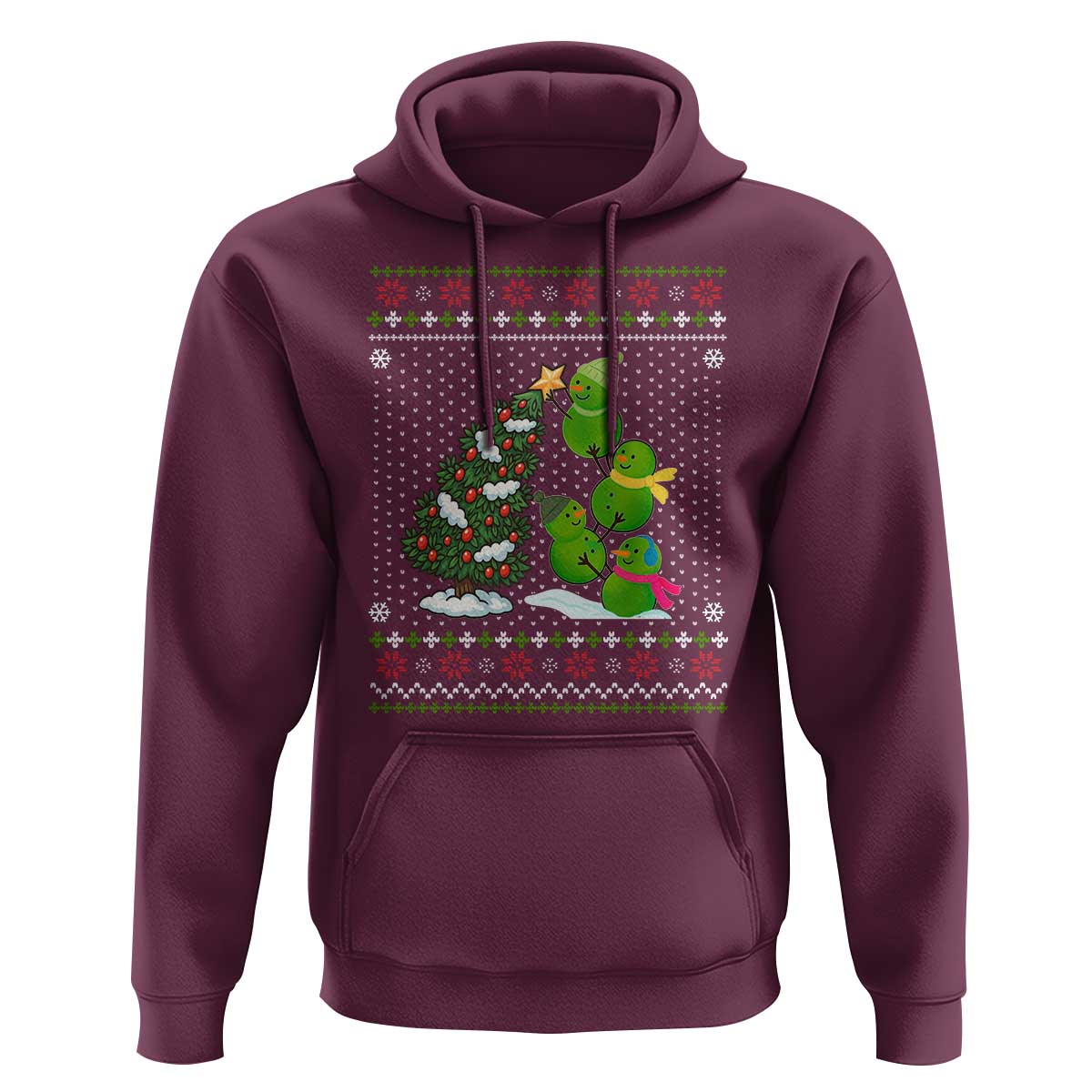 Christmas Snowman Squad Hoodie Funny Holiday Snowmen With Xmas Tree - Wonder Print Shop