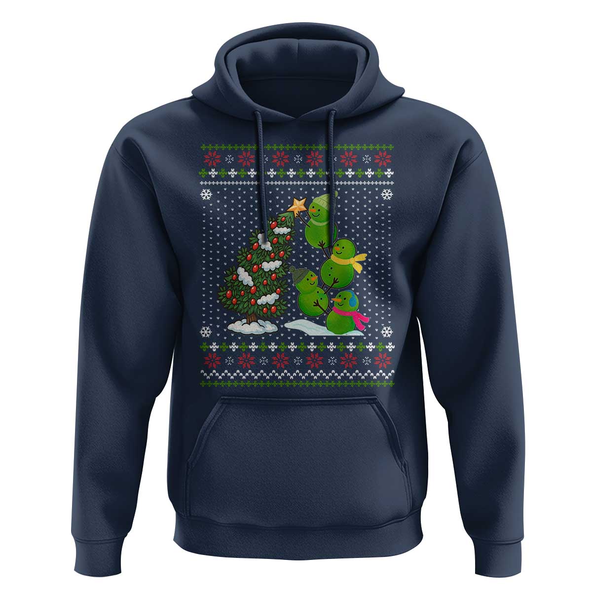 Christmas Snowman Squad Hoodie Funny Holiday Snowmen With Xmas Tree - Wonder Print Shop