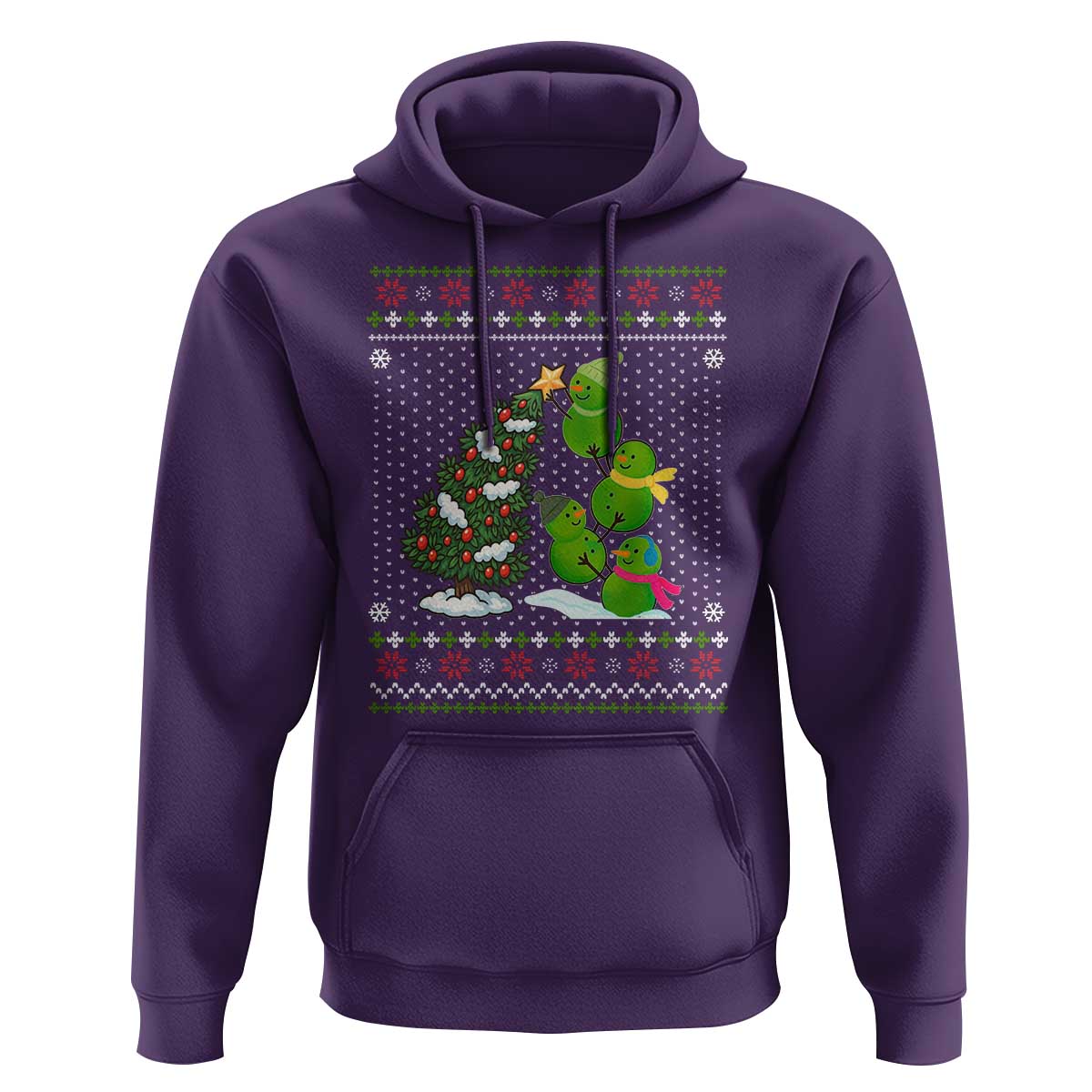 Christmas Snowman Squad Hoodie Funny Holiday Snowmen With Xmas Tree - Wonder Print Shop