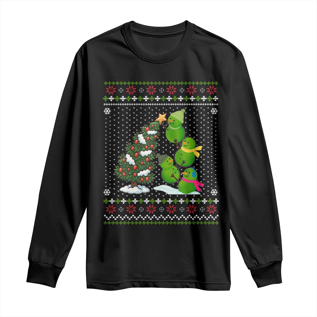 Christmas Snowman Squad Long Sleeve Shirt Funny Holiday Snowmen With Xmas Tree - Wonder Print Shop
