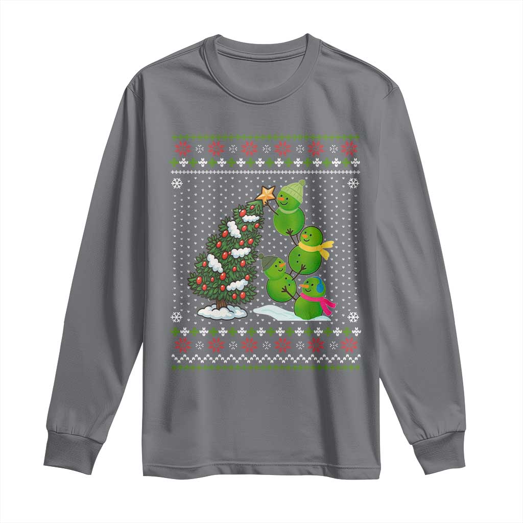 Christmas Snowman Squad Long Sleeve Shirt Funny Holiday Snowmen With Xmas Tree - Wonder Print Shop