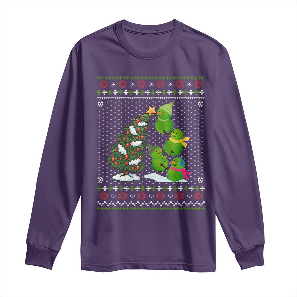 Christmas Snowman Squad Long Sleeve Shirt Funny Holiday Snowmen With Xmas Tree - Wonder Print Shop