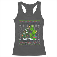 Christmas Snowman Squad Racerback Tank Top Funny Holiday Snowmen With Xmas Tree - Wonder Print Shop
