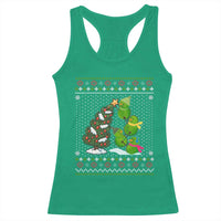 Christmas Snowman Squad Racerback Tank Top Funny Holiday Snowmen With Xmas Tree - Wonder Print Shop