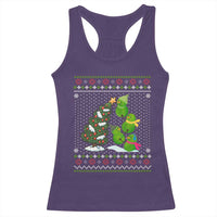 Christmas Snowman Squad Racerback Tank Top Funny Holiday Snowmen With Xmas Tree - Wonder Print Shop