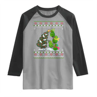 Christmas Snowman Squad Raglan Shirt Funny Holiday Snowmen With Xmas Tree - Wonder Print Shop