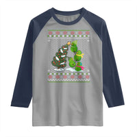 Christmas Snowman Squad Raglan Shirt Funny Holiday Snowmen With Xmas Tree - Wonder Print Shop