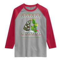 Christmas Snowman Squad Raglan Shirt Funny Holiday Snowmen With Xmas Tree - Wonder Print Shop