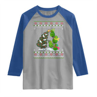 Christmas Snowman Squad Raglan Shirt Funny Holiday Snowmen With Xmas Tree - Wonder Print Shop