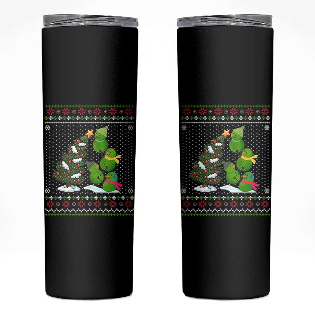 Christmas Snowman Squad Skinny Tumbler Funny Holiday Snowmen With Xmas Tree