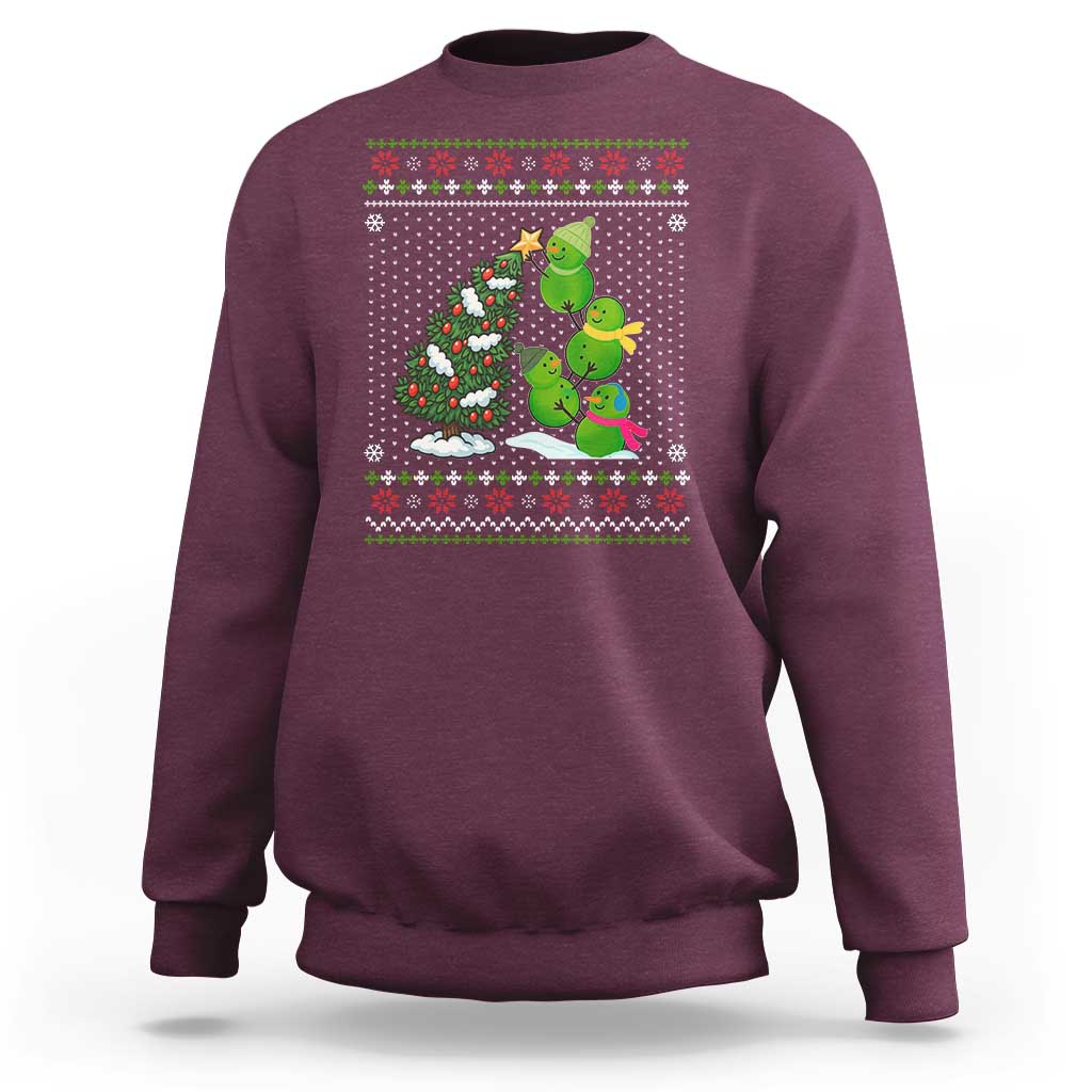 Christmas Snowman Squad Sweatshirt Funny Holiday Snowmen With Xmas Tree - Wonder Print Shop