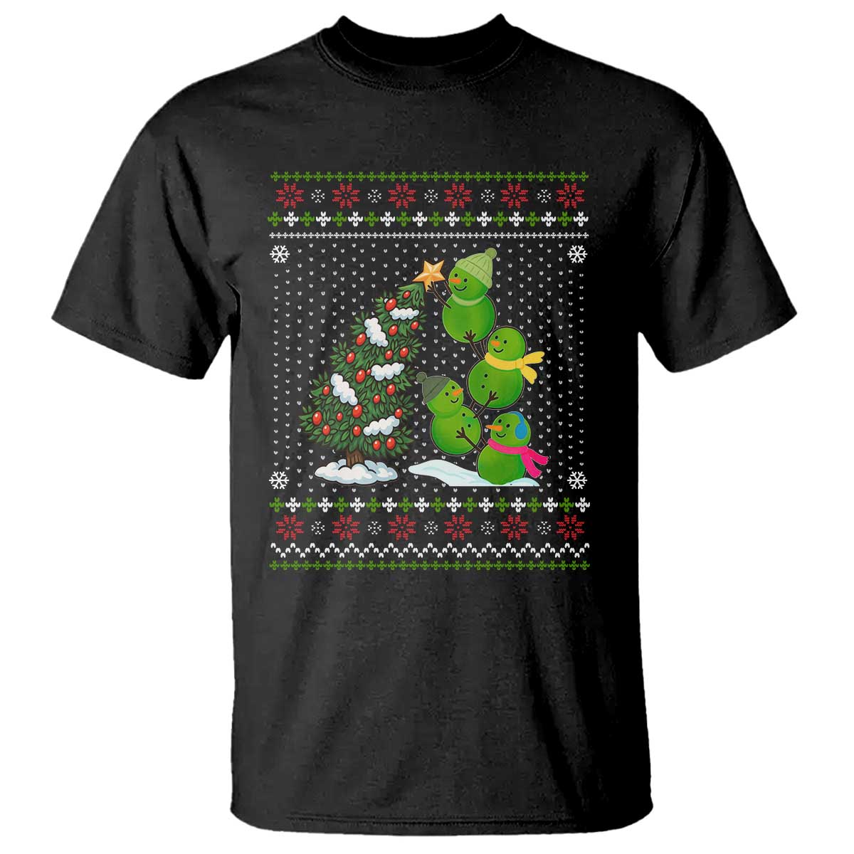 Christmas Snowman Squad T Shirt Funny Holiday Snowmen With Xmas Tree - Wonder Print Shop