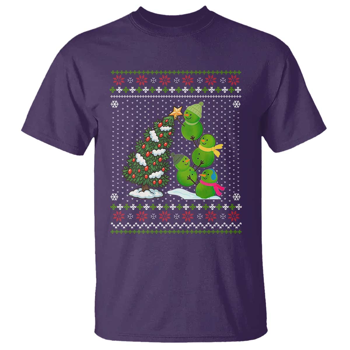 Christmas Snowman Squad T Shirt Funny Holiday Snowmen With Xmas Tree - Wonder Print Shop
