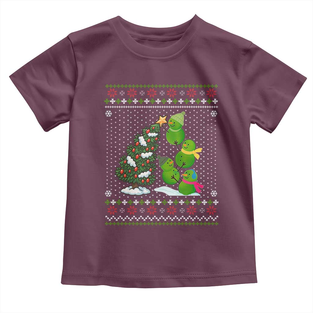 Christmas Snowman Squad Toddler T Shirt Funny Holiday Snowmen With Xmas Tree - Wonder Print Shop
