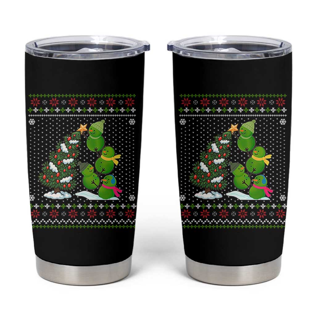 Christmas Snowman Squad Tumbler Cup Funny Holiday Snowmen With Xmas Tree