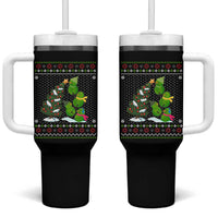 Christmas Snowman Squad Tumbler With Handle Funny Holiday Snowmen With Xmas Tree