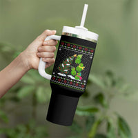 Christmas Snowman Squad Tumbler With Handle Funny Holiday Snowmen With Xmas Tree