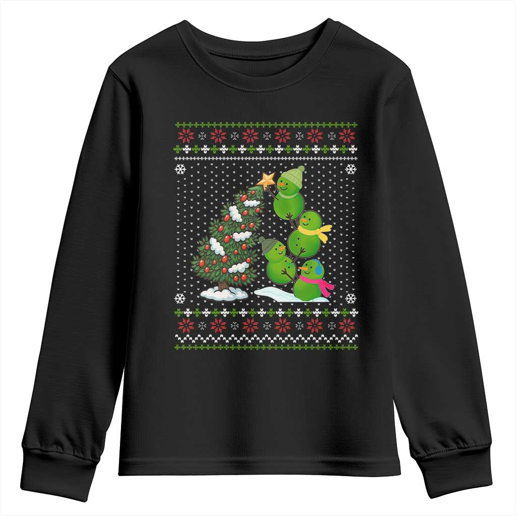 Christmas Snowman Squad Youth Sweatshirt Funny Holiday Snowmen With Xmas Tree - Wonder Print Shop