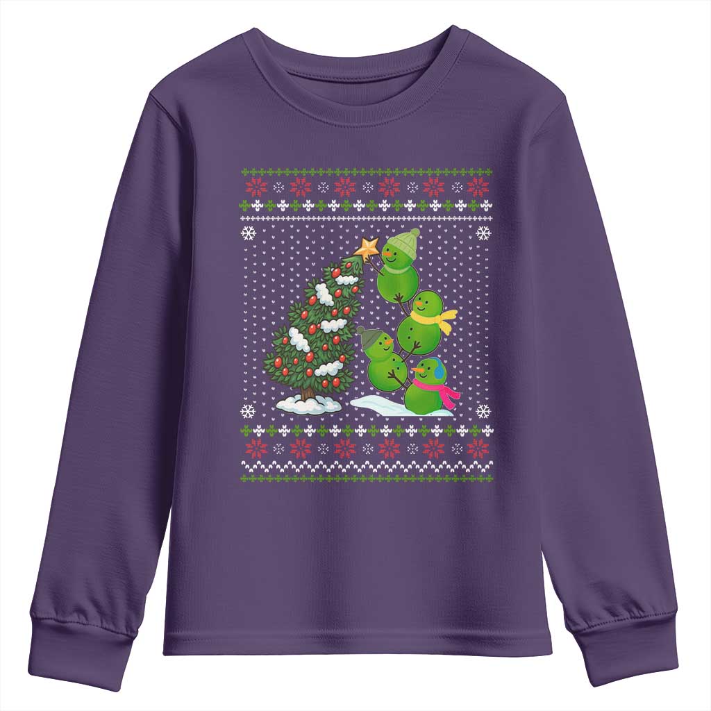 Christmas Snowman Squad Youth Sweatshirt Funny Holiday Snowmen With Xmas Tree - Wonder Print Shop