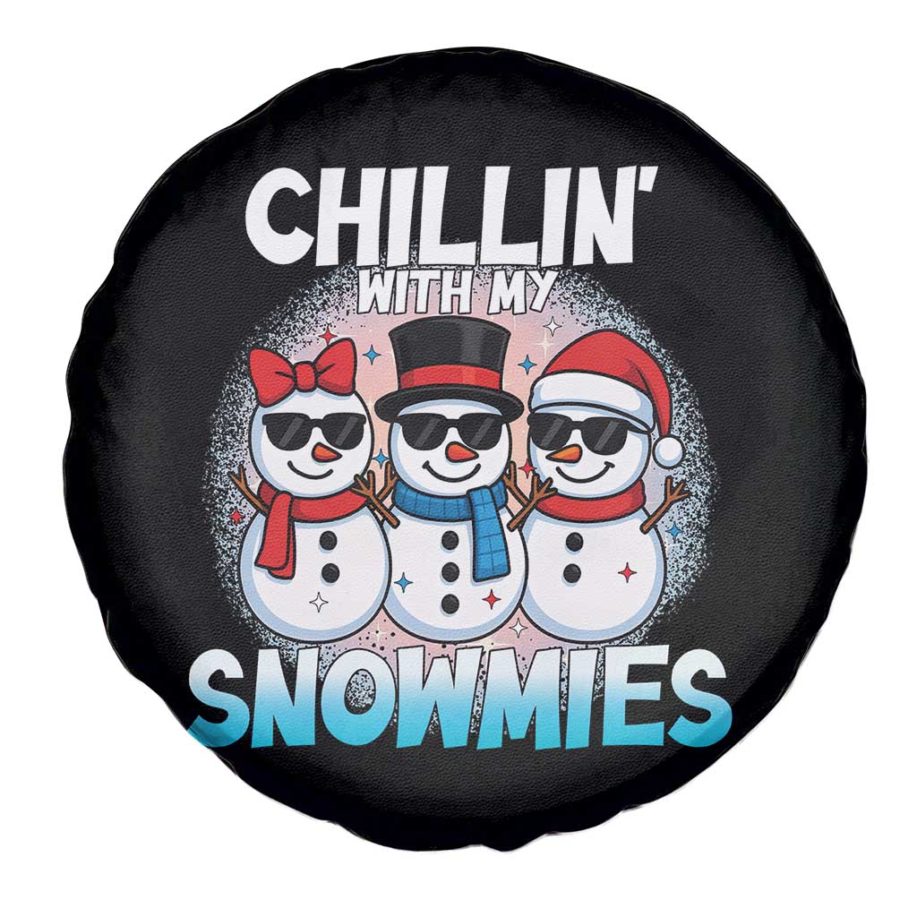 Christmas Snowman Spare Tire Cover Chillin With My Snowmies Christmas Snowman - Wonder Print Shop