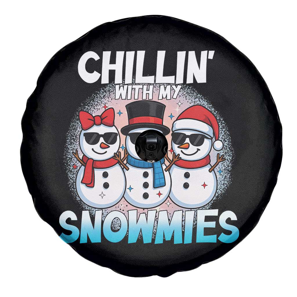 Christmas Snowman Spare Tire Cover Chillin With My Snowmies Christmas Snowman - Wonder Print Shop