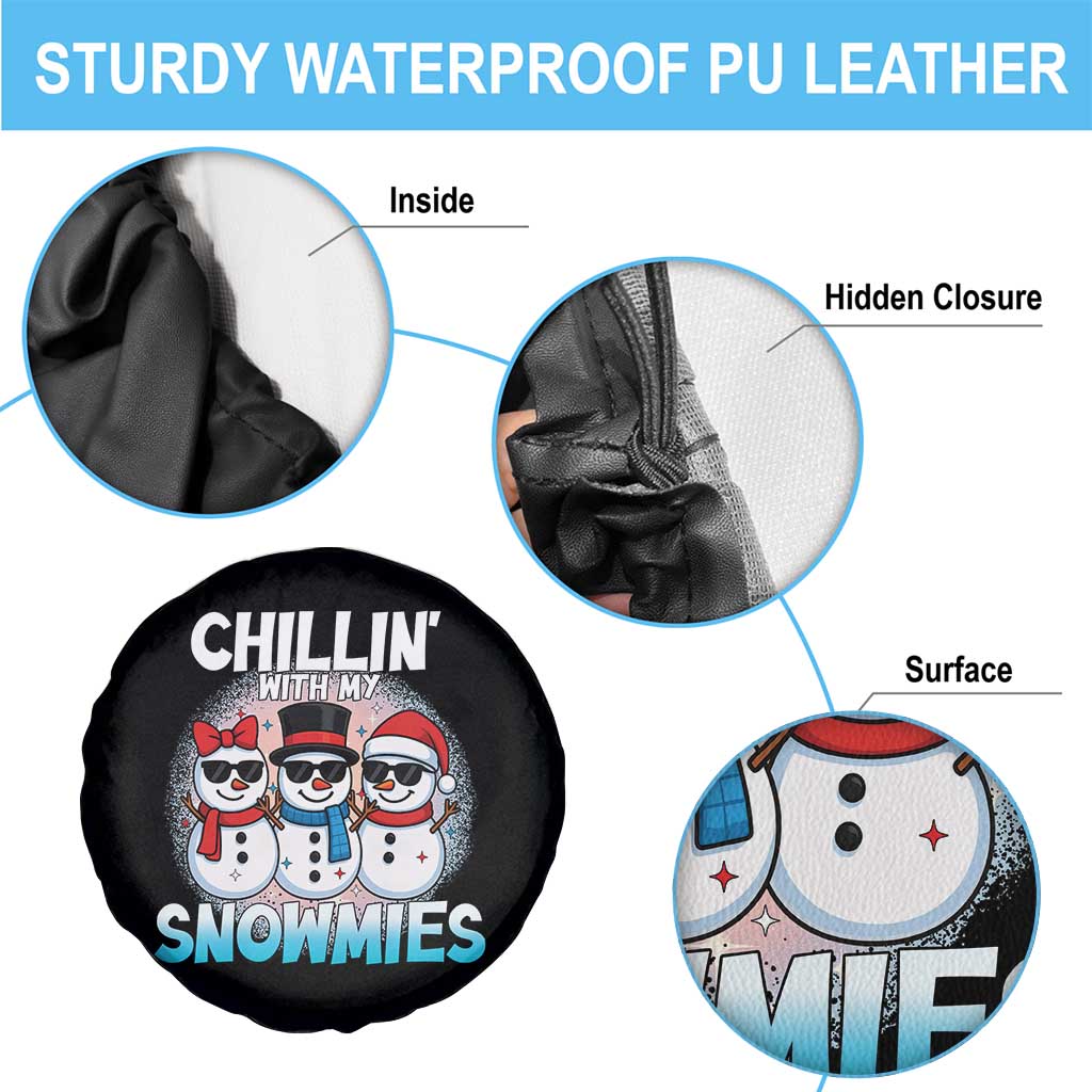 Christmas Snowman Spare Tire Cover Chillin With My Snowmies Christmas Snowman - Wonder Print Shop