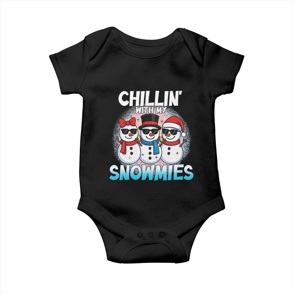 Christmas Snowman Baby Onesie Chillin With My Snowmies Christmas Snowman - Wonder Print Shop
