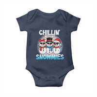Christmas Snowman Baby Onesie Chillin With My Snowmies Christmas Snowman - Wonder Print Shop