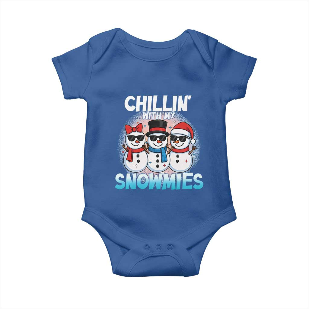 Christmas Snowman Baby Onesie Chillin With My Snowmies Christmas Snowman - Wonder Print Shop