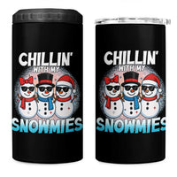 Christmas Snowman 4 in 1 Can Cooler Tumbler Chillin With My Snowmies Christmas Snowman