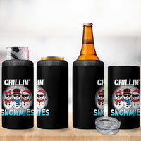 Christmas Snowman 4 in 1 Can Cooler Tumbler Chillin With My Snowmies Christmas Snowman