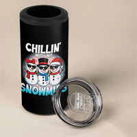 Christmas Snowman 4 in 1 Can Cooler Tumbler Chillin With My Snowmies Christmas Snowman