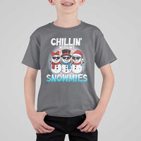 Christmas Snowman T Shirt For Kid Chillin With My Snowmies Christmas Snowman - Wonder Print Shop