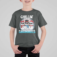 Christmas Snowman T Shirt For Kid Chillin With My Snowmies Christmas Snowman - Wonder Print Shop