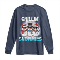 Christmas Snowman Long Sleeve Shirt Chillin With My Snowmies Christmas Snowman - Wonder Print Shop