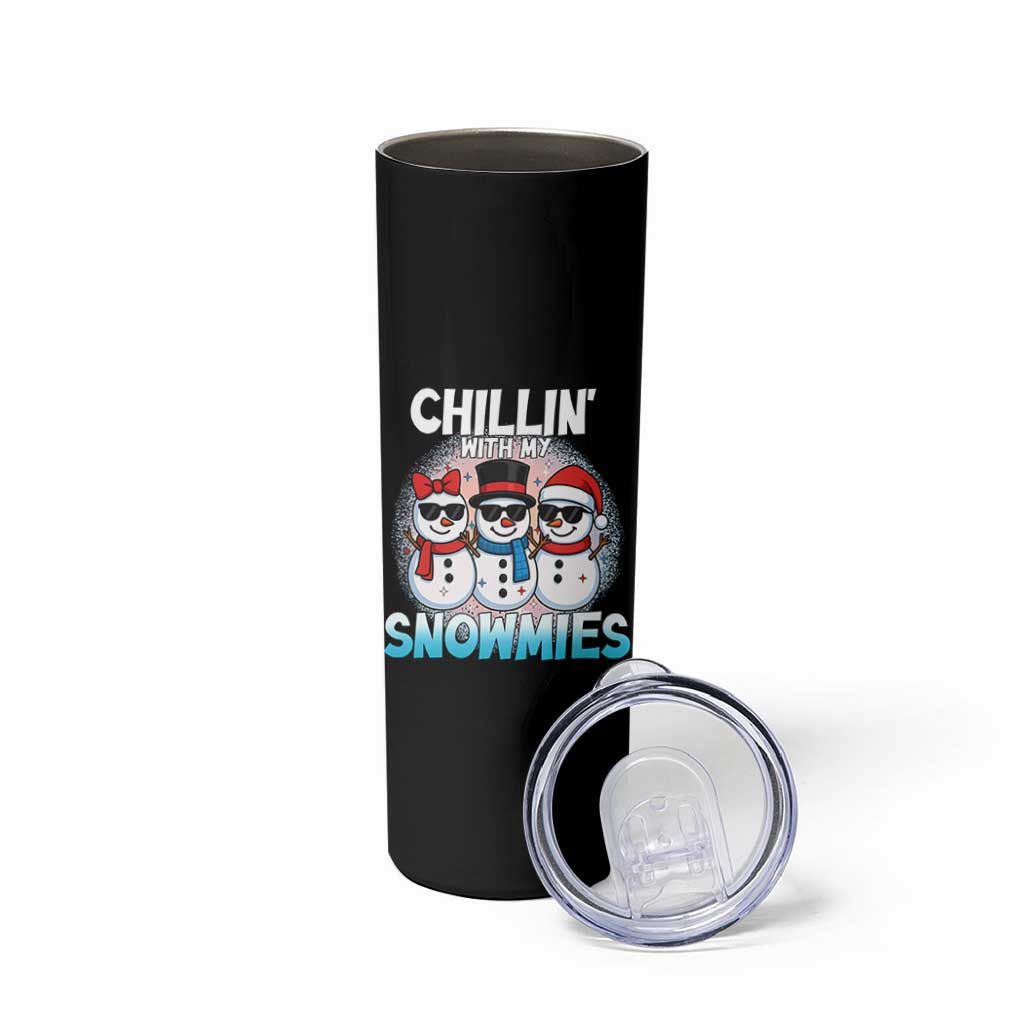 Christmas Snowman Skinny Tumbler Chillin With My Snowmies Christmas Snowman