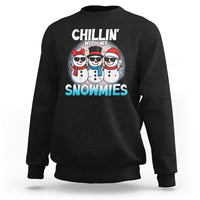 Christmas Snowman Sweatshirt Chillin With My Snowmies Christmas Snowman - Wonder Print Shop