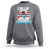 Christmas Snowman Sweatshirt Chillin With My Snowmies Christmas Snowman - Wonder Print Shop
