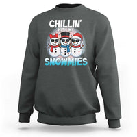 Christmas Snowman Sweatshirt Chillin With My Snowmies Christmas Snowman - Wonder Print Shop